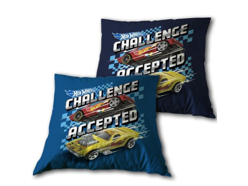 Hot Wheels Coussin décoratif, Défi accepté - 35 x 35 cm - Polyester