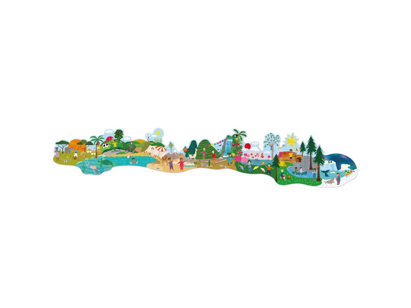 Floss & Rock Bodenpuzzle 60 Teile, One World - 138 x 27 cm