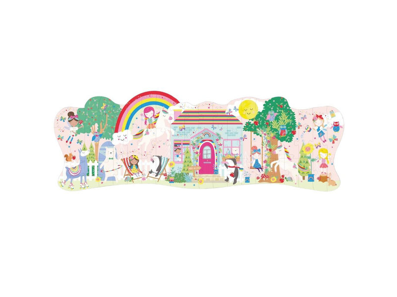 Floss & Rock Puzzle de sol 60 pcs., Rainbow Fairy - 122 cm x 42 cm