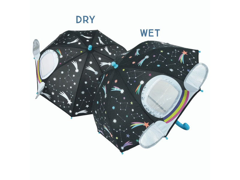 Floss & Rock Regenschirm, Space 3D - 54 cm x Ø 60 cm - Ändert die Farbe!