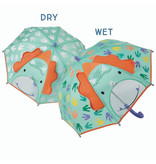 Floss & Rock Regenschirm, Dino 3D - 54 cm x Ø 60 cm - Ändert die Farbe!