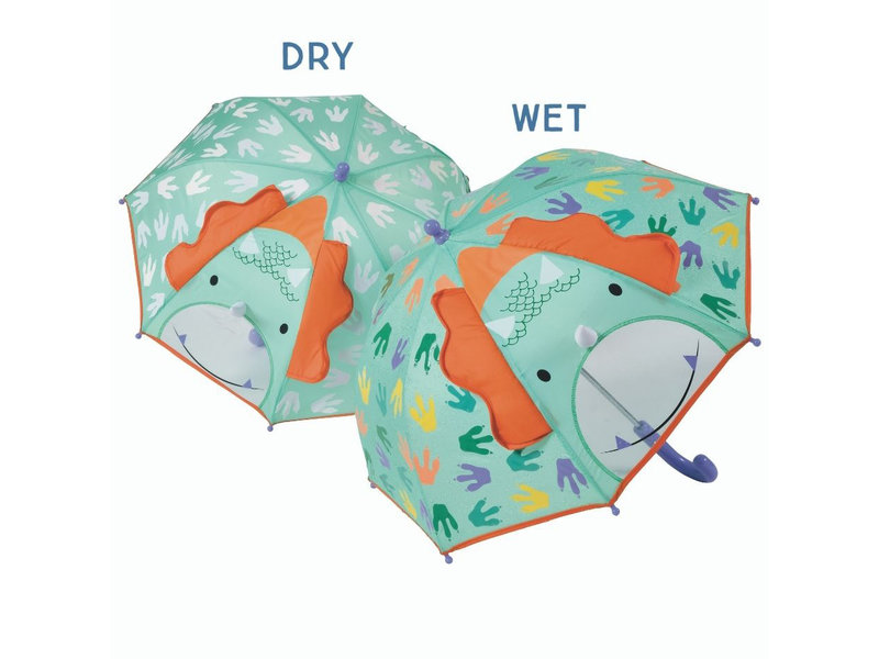 Floss & Rock Umbrella, Dino 3D - 54 cm x Ø 60 cm - Changes color!