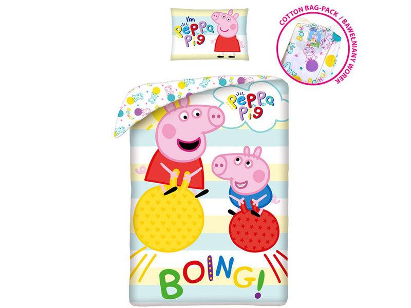 Peppa Pig Dekbedovertrek Boing - 140 x 200 + 70 x 90 cm - Katoen