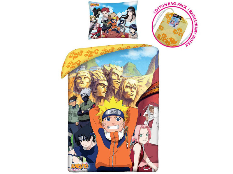 Naruto Housse de couette Hokage - Seul - 140 x 200 cm - Coton