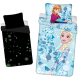 Disney Frozen Bettbezug, Sisters Glow in the Dark – Einzelbett – 140 x 200 cm – Baumwolle