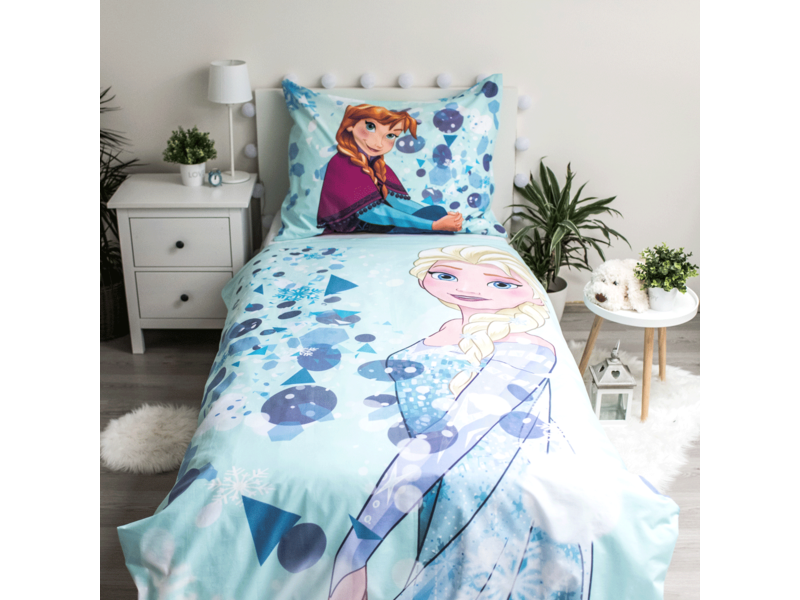 Disney Frozen Bettbezug, Sisters Glow in the Dark – Einzelbett – 140 x 200 cm – Baumwolle