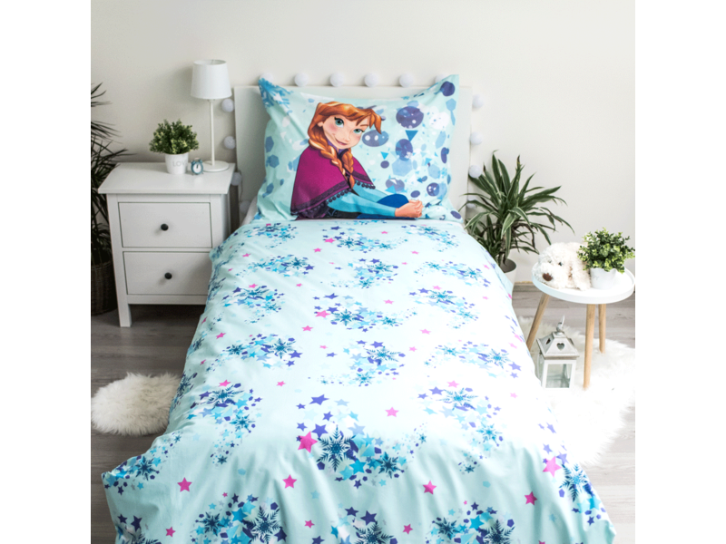 Disney Frozen Bettbezug, Sisters Glow in the Dark – Einzelbett – 140 x 200 cm – Baumwolle