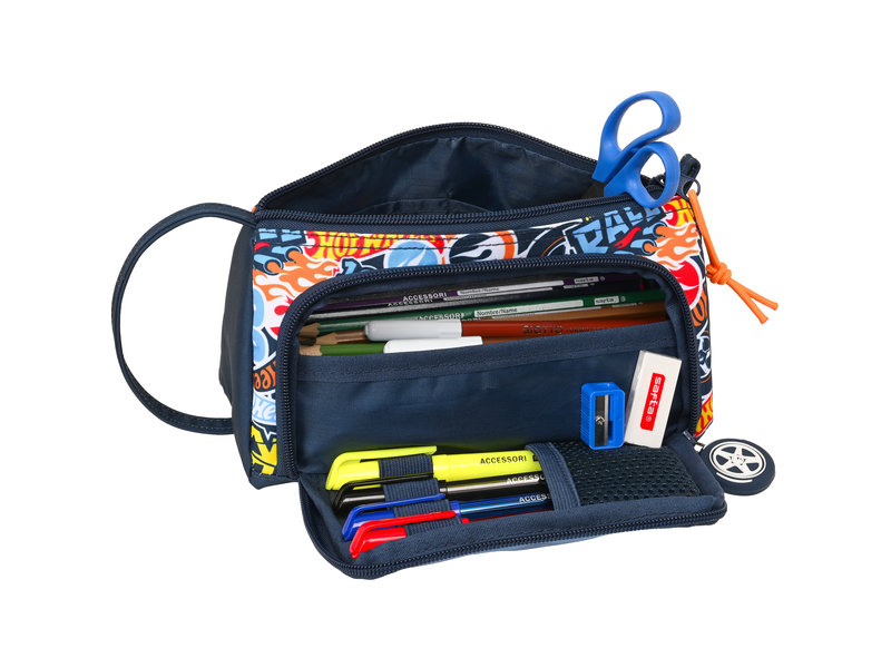 Hot Wheels Filled pencil case, Rally - 32 pieces - 20 x 11 x 8 cm - Polyester