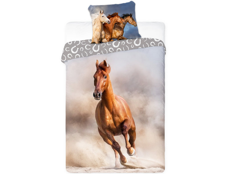 Animal Pictures Dekbedovertrek Galopperend Paard - Eenpersoons - 140  x 200 cm - Katoen