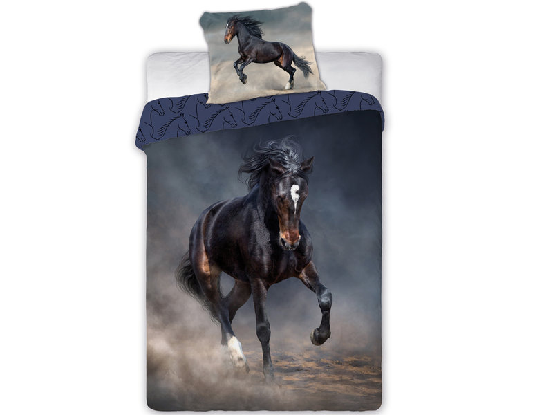 Animal Pictures Housse de couette Cheval Noir - Seul - 140 x 200 cm - Coton