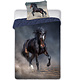 Housse de couette Cheval Noir 140 x 200 + 70 x 90 Coton