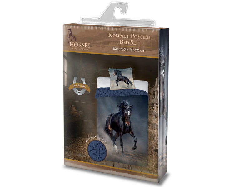 Animal Pictures Housse de couette Cheval Noir - Seul - 140 x 200 cm - Coton