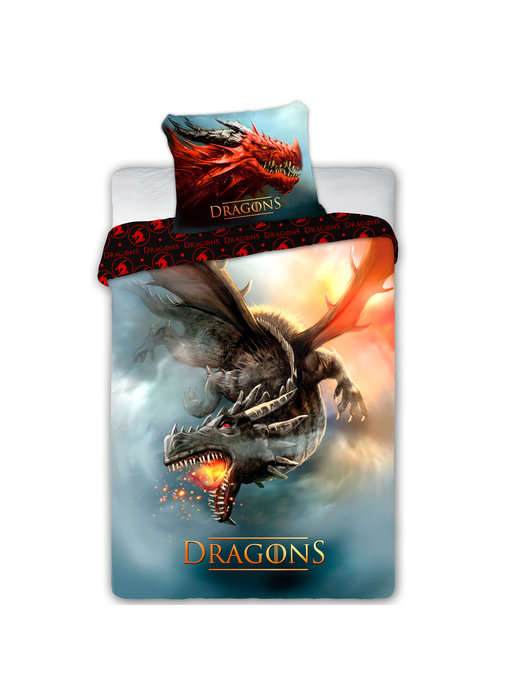 Draak Bettbezug Fire Dragon 140 x 200 + 70 x 90 Baumwolle