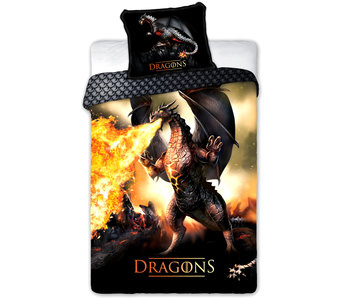 Draak Housse de couette Dragons 140 x 200 + 70 x 90 Coton