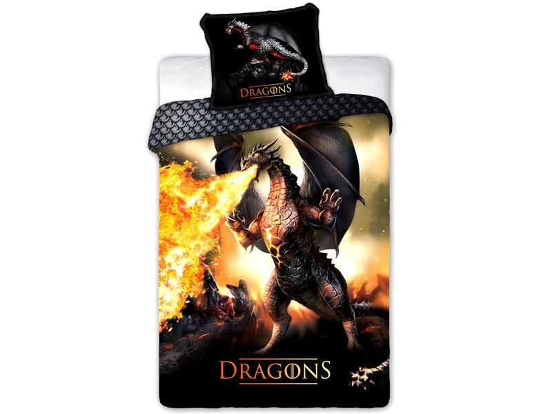 Draak Bettbezug Dragons – Einzelbett – 140 x 200 cm – Baumwolle