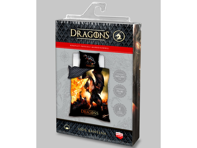 Draak Bettbezug Dragons – Einzelbett – 140 x 200 cm – Baumwolle