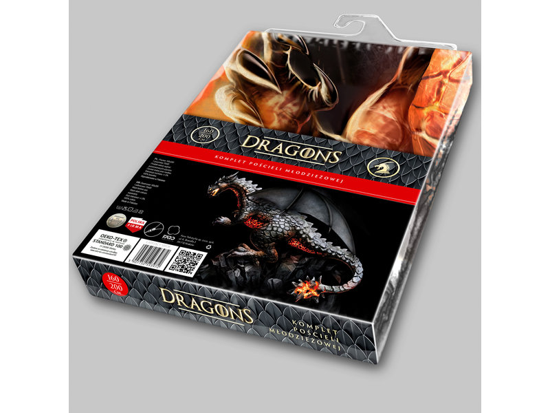 Draak Bettbezug Dragons – Einzelbett – 140 x 200 cm – Baumwolle