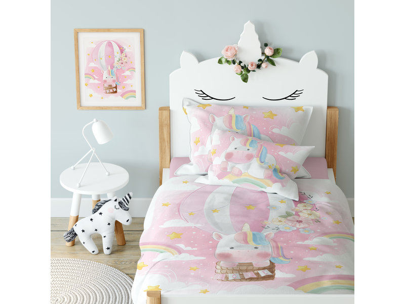 Cuddles BABY Bettbezug, Einhorn - 100 x 135 cm - Baumwolle