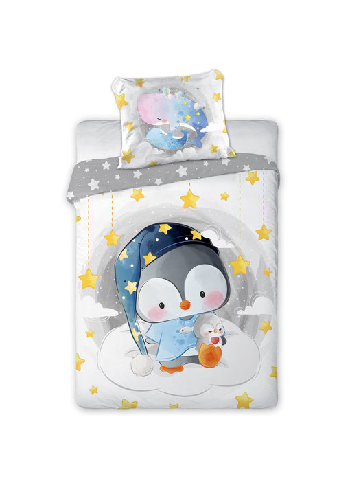 Cuddles BÉBÉ Housse de couette Pingouin 100 x 135 cm Coton