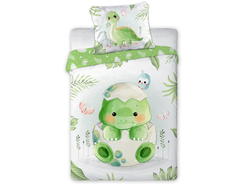 Cuddles BABY Dekbedovertrek, Dinosaurus - 100 x 135 cm - Katoen