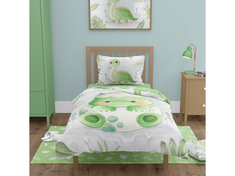 Cuddles BABY Dekbedovertrek, Dinosaurus - 100 x 135 cm - Katoen