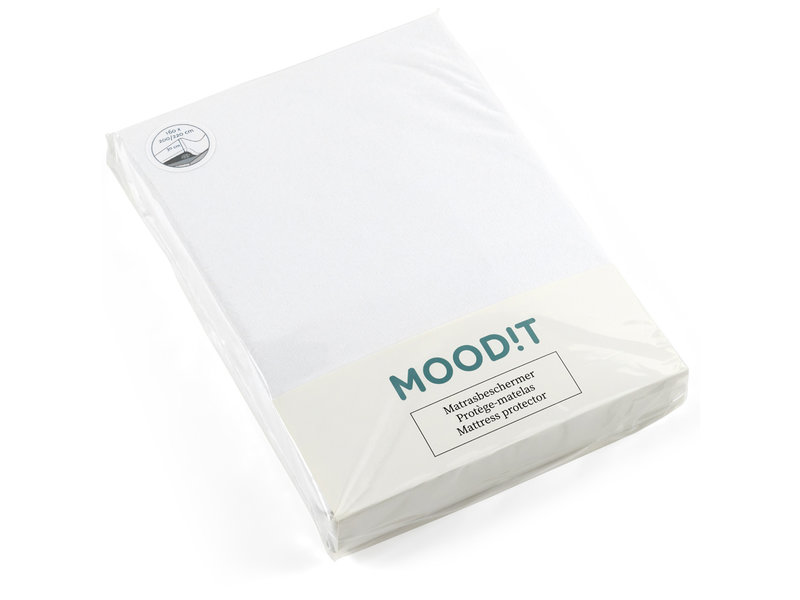 Moodit Waterproof Mattress Protector, Noa - Double - 140 x 200 cm - Cotton Jersey + PU