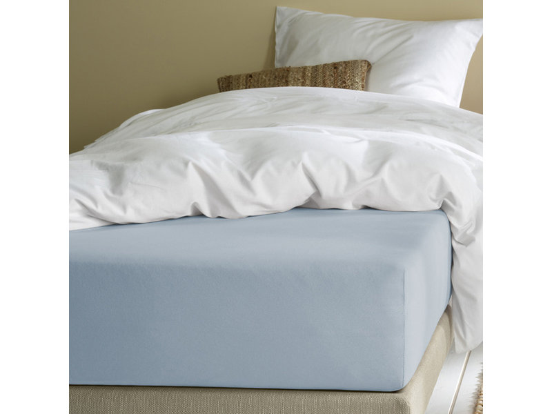 Moodit Fitted sheet Alina Stone Blue - 180 x 200 cm - Cotton Jersey