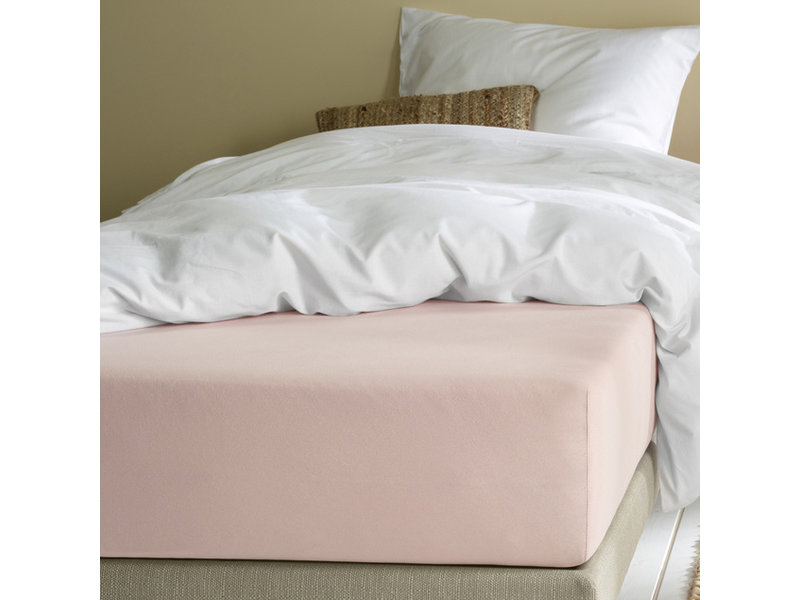 Moodit Drap housse Alina Pearl Pink - 180 x 200 cm - Jersey Coton