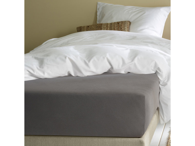 Moodit Fitted sheet Alina Grey - 160 x 200 cm - Cotton Jersey