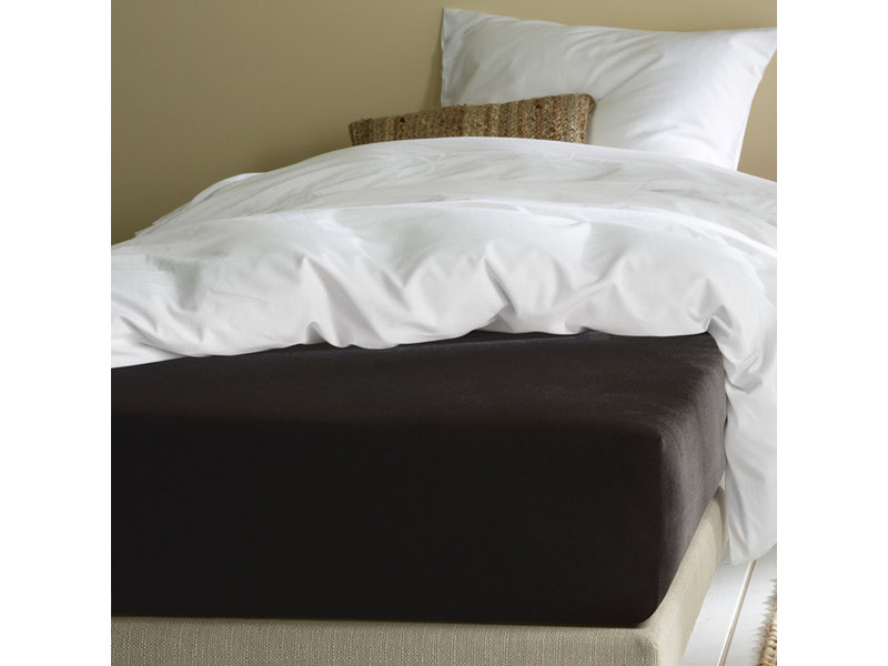 Moodit Drap housse Alina Black - 160 x 200 cm - Jersey Coton