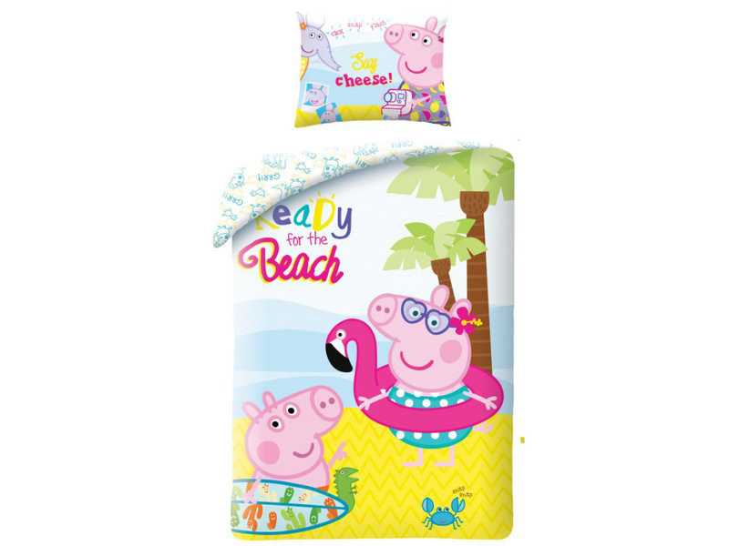 Peppa Pig Bettbezug Ready for the Beach – Single – 140 x 200 cm – Baumwolle