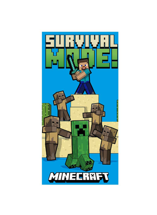 Minecraft Serviette de plage Survival Mode 70 x 140 cm Polyester