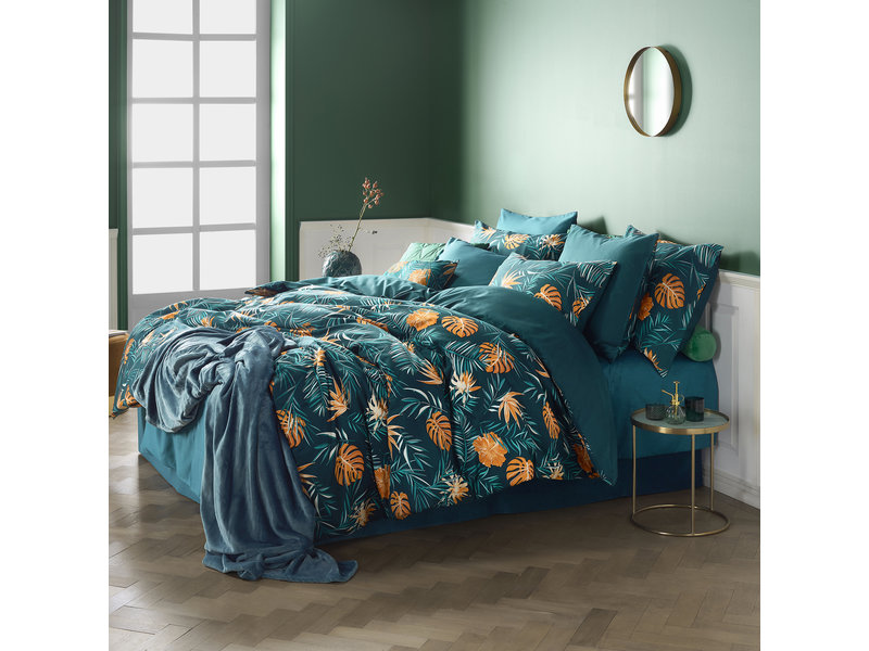 De Witte Lietaer Duvet cover Satin Bird of Paradise - Single - 140 x 200/220 cm - Green