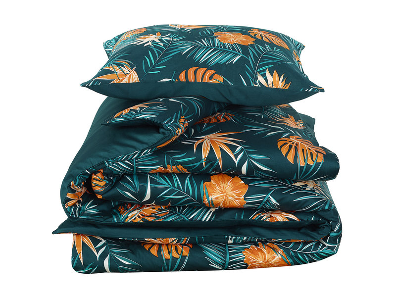 De Witte Lietaer Duvet cover Satin Bird of Paradise - Single - 140 x 200/220 cm - Green