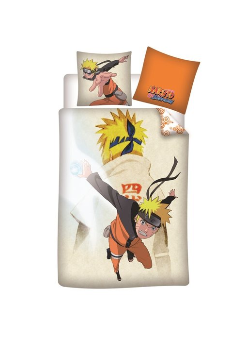Naruto Housse de couette Ninja 140 x 200 cm 65 x65 Coton