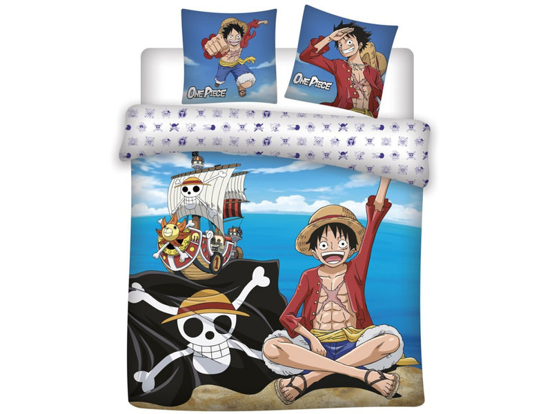 One Piece Dekbedovertrek, Pirate - Lits Jumeaux - 240 x 220 - Katoen