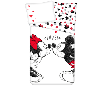 Disney Minnie & Mickey Mouse Housse de couette Love 140 x 200 cm 70 x 90 cm Coton