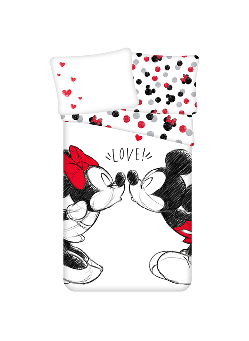 Disney Minnie & Mickey Mouse Housse de couette Love 140 x 200 cm 70 x 90 cm Coton