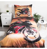 Motor Duvet cover, Flame - Single - 140 x 200 cm - Cotton