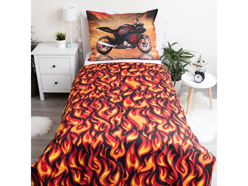 Motor Housse de couette, Flame - Simple - 140 x 200 cm - Coton