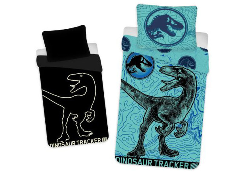 Jurassic World Dekbedovertrek Tracker Glow in the Dark - Eenpersoons - 140 x 200 / 70 x 90 cm - Katoen
