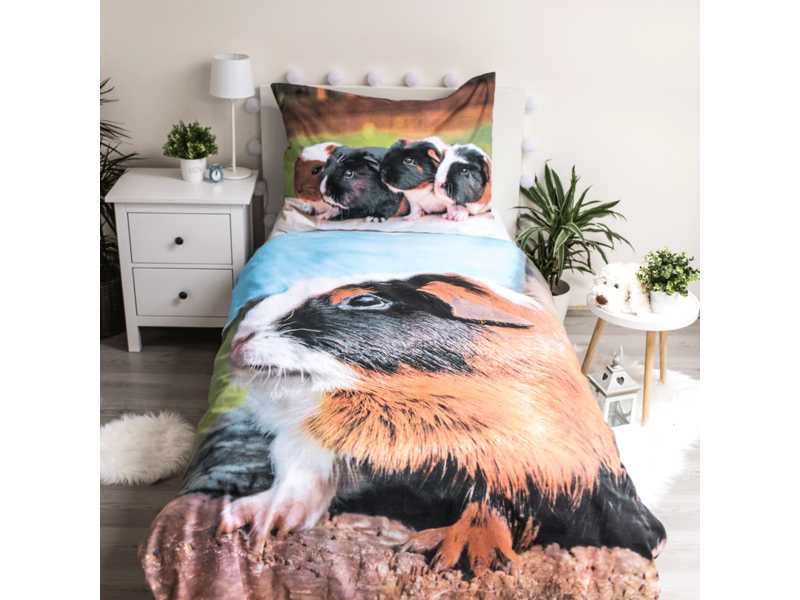 Animal Pictures Bettbezug, Meerschweinchen – Einzelbett – 140 x 200 cm – Baumwolle