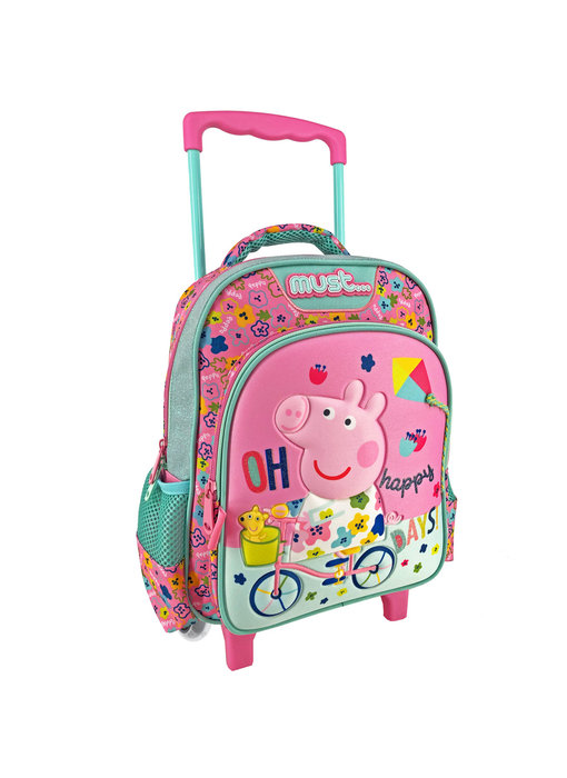 Peppa Pig Backpack Trolley, Happy Days - 31 x 27 x 10 cm - Polyester