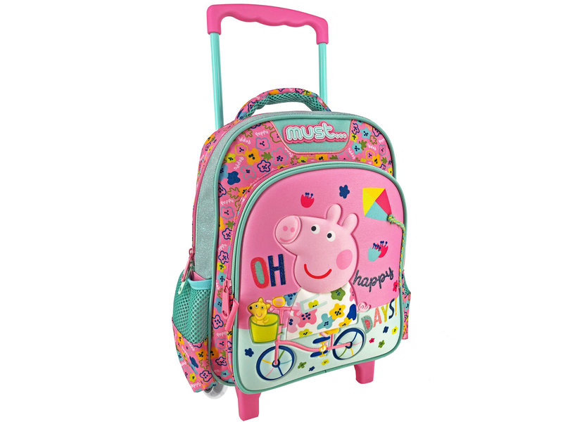 Peppa Pig Backpack Trolley, Happy Days - 31 x 27 x 10 cm - Polyester