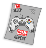 Gaming Fleece throw Eat Sleep Game Repeat - 150 x 200 cm - Coral Fleece