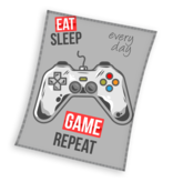 Gaming Jeté polaire Eat Sleep Game Repeat - 150 x 200 cm - Coral Fleece