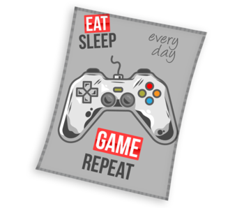 Gaming Fleece throw Eat Sleep Game Repeat 150 x 200 cm Coral Fleece