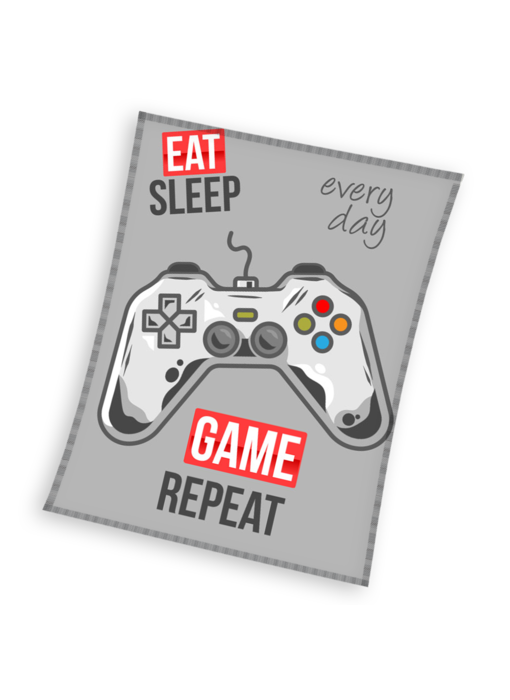 Gaming Fleece throw Eat Sleep Game Repeat 150 x 200 cm Coral Fleece