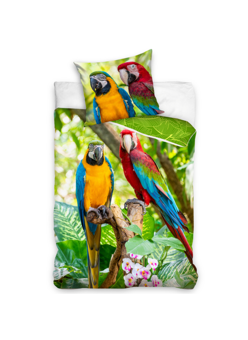 Animal Pictures Bettbezug Papagei 140 x 200 + 60 x 70 cm Baumwolle