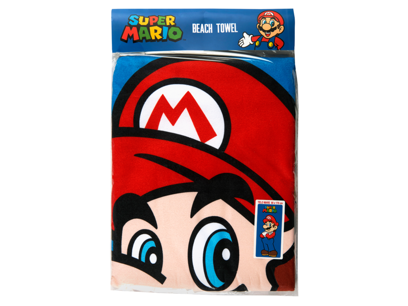 Super Mario Serviette de plage Bleu - 80 x 170 cm - Polyester